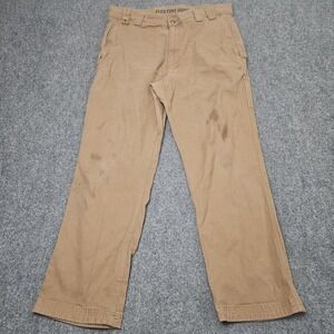 Duluth‎ Trading Co Flex Fire Hose Pants Mens 36x30 Tan Work Canvas Utility Cargo